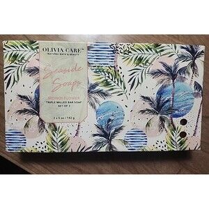 Olivia Care Bath & Beauty Monoi Flowet Triple Milled Soap 3 Bars Box 5 Oz Each